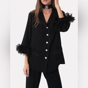 Sleeper Midnight Black Feathered Pajama Set